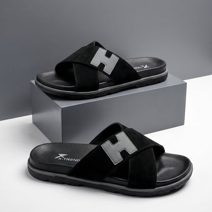 Men Cross Strap Slides